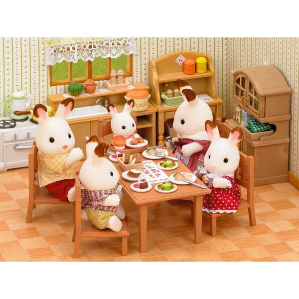 Sylvanian Families Holz-Esstisch-Set für Puppenhaus, 20 x 5,5 x 15 cm