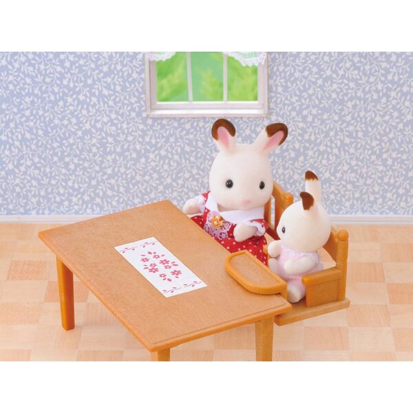 Sylvanian Families Holz-Esstisch-Set für Puppenhaus, 20 x 5,5 x 15 cm