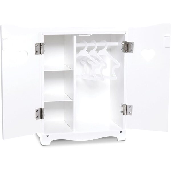 Armadio in legno bianco Melissa & Doug per bambole e peluche 44x31x21 cm