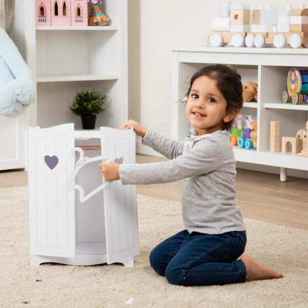 Armadio in legno bianco Melissa & Doug per bambole e peluche 44x31x21 cm