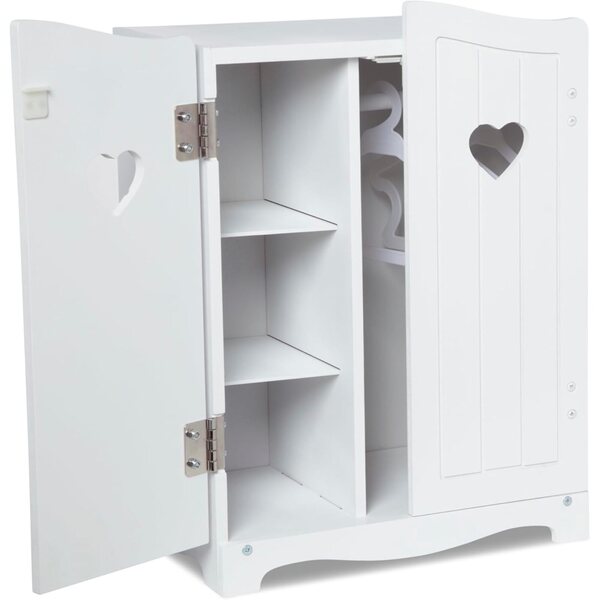 Armadio in legno bianco Melissa & Doug per bambole e peluche 44x31x21 cm