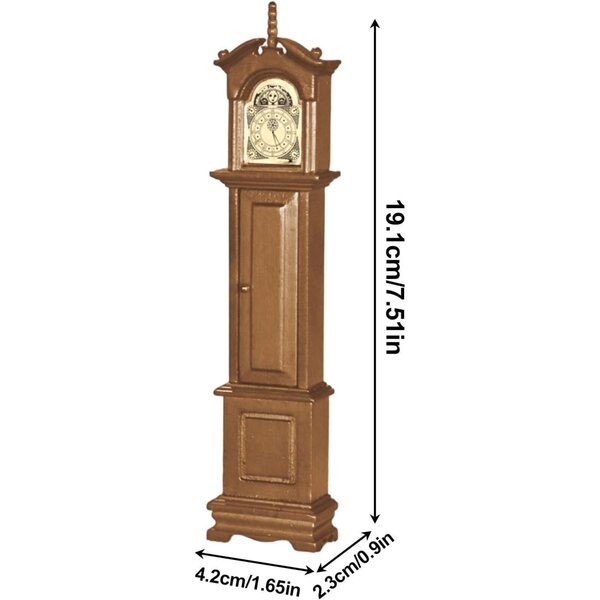 Mini Orologio a Pendolo Vintage in Legno Scala 1:12 per Arredo Casa e Ufficio