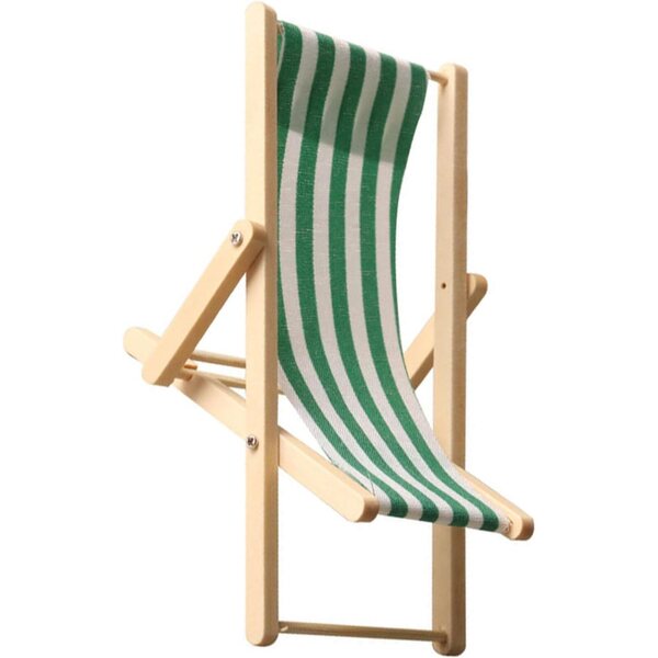 Miniatura sdraio 1:12 in legno con design a righe per casa delle bambole e modellismo