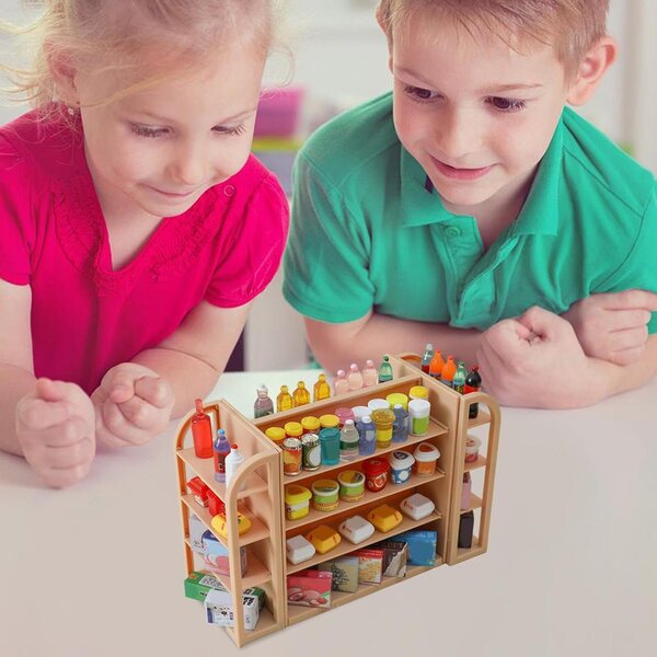 PP-Regalmöbel-Miniaturen für Puppenhaus – tragbarer und dekorativer Organizer