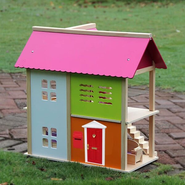 Holztür- und Briefkasten-Set für Puppenhaus im Maßstab 1:12