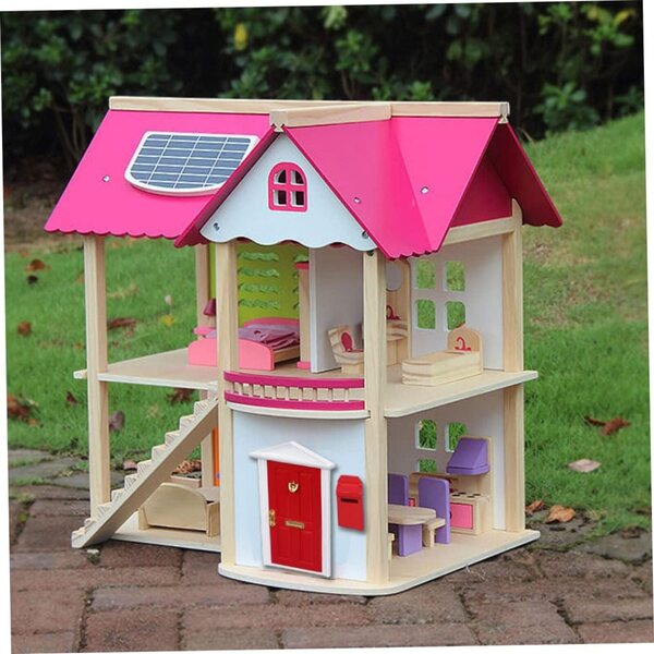 Holztür- und Briefkasten-Set für Puppenhaus im Maßstab 1:12