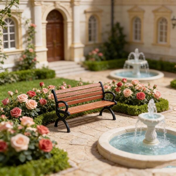 Miniature Panchina Giardino in Resina 1:12 per Diorami e Giochi Creativi