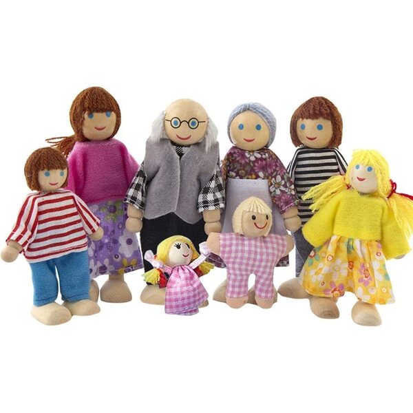Holzhaus-Set mit 8 Figuren und Möbeln für Kinder – kreatives und lehrreiches Spiel