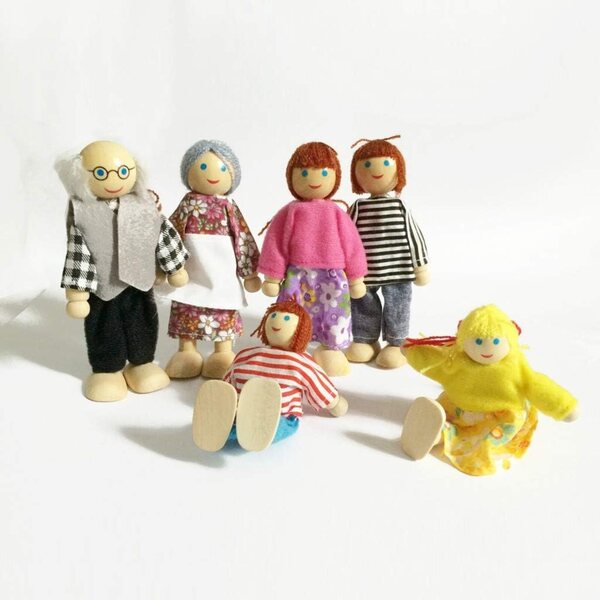 Holzhaus-Set mit 8 Figuren und Möbeln für Kinder – kreatives und lehrreiches Spiel