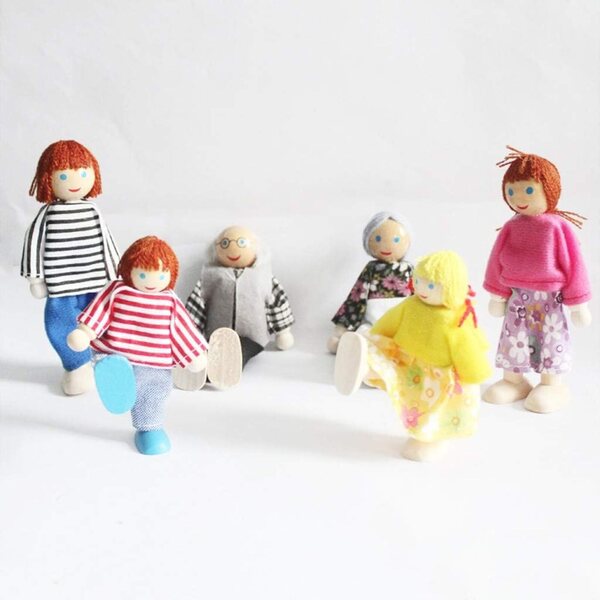 Holzhaus-Set mit 8 Figuren und Möbeln für Kinder – kreatives und lehrreiches Spiel