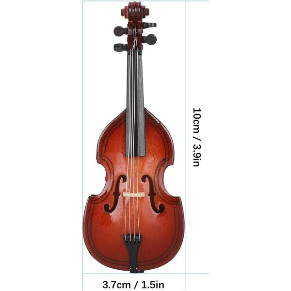 Handgefertigter dekorativer Mini-Bass aus Holz, elegante Dekoration 10 cm für Zuhause und als Geschenk
