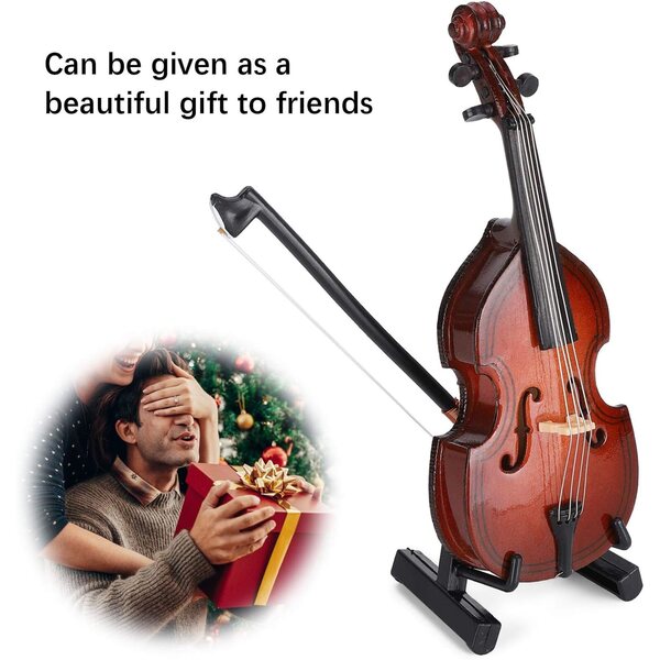 Handgefertigter dekorativer Mini-Bass aus Holz, elegante Dekoration 10 cm für Zuhause und als Geschenk