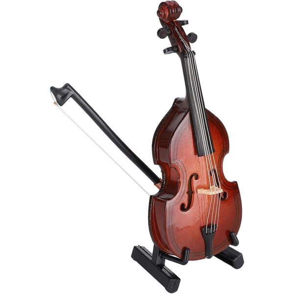 Handgefertigter dekorativer Mini-Bass aus Holz, elegante Dekoration 10 cm für Zuhause und als Geschenk