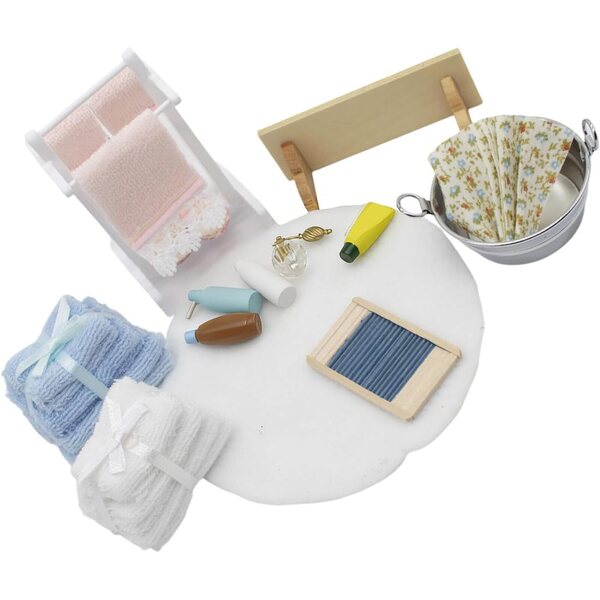 Realistisches und detailliertes Miniatur-Badezimmermöbel-Set für 1/12 Puppenhaus