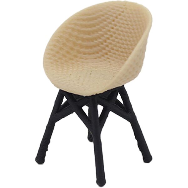 Miniatur-Rattanstuhl aus Kunstharz – perfekt für Dekorationen und Sammler-Minimöbel