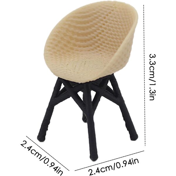 Miniatur-Rattanstuhl aus Kunstharz – perfekt für Dekorationen und Sammler-Minimöbel