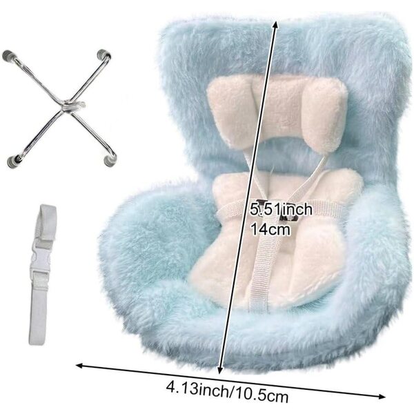 Hrippy Plüschpuppen-Autositz, Mini-Babysitz für Puppen bis 17 cm, Autozubehör