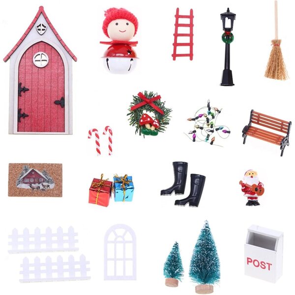 Set Miniature Magiche Fate e Gnomi per Casa delle Bambole Decorazioni Natalizie