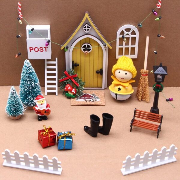 Set Miniature Magiche Fate e Gnomi per Casa delle Bambole Decorazioni Natalizie