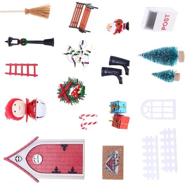 Set Miniature Magiche Fate e Gnomi per Casa delle Bambole Decorazioni Natalizie