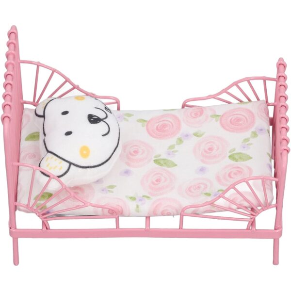 Letto in Metallo per Casa delle Bambole 1:12 con Materasso e Cuscino - Brrnoo