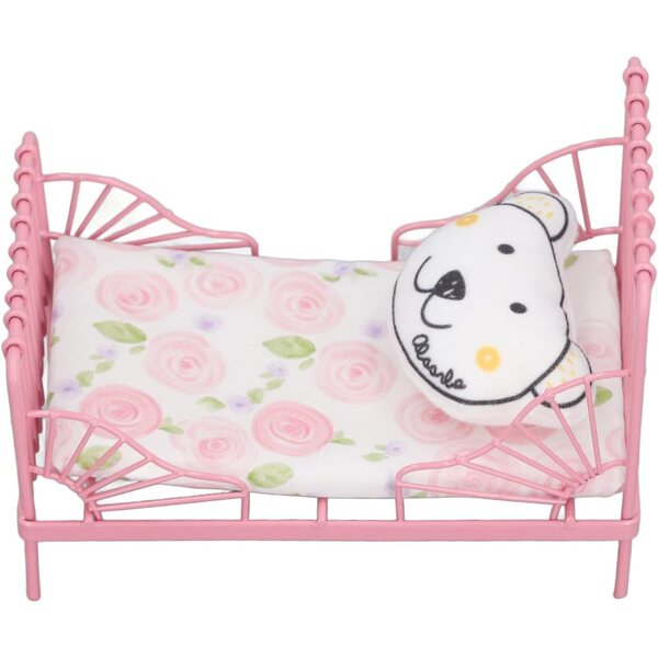 Letto in Metallo per Casa delle Bambole 1:12 con Materasso e Cuscino - Brrnoo