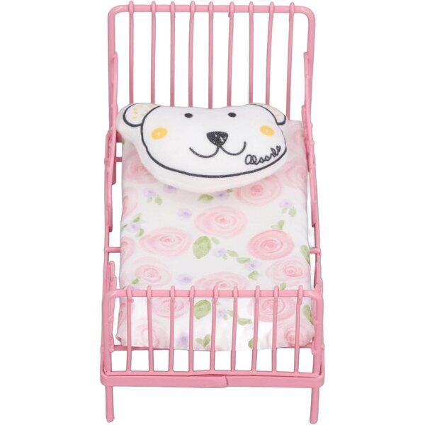 Letto in Metallo per Casa delle Bambole 1:12 con Materasso e Cuscino - Brrnoo