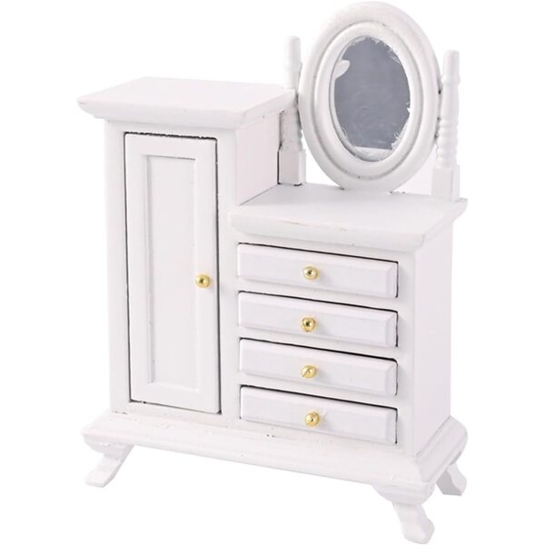 Vintage Miniatur toeletta 1:16 in Legno con Cassetti Funzionali per case delle bambole