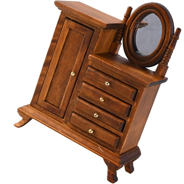 Vintage Miniatur toeletta 1:16 in Legno con Cassetti Funzionali per case delle bambole