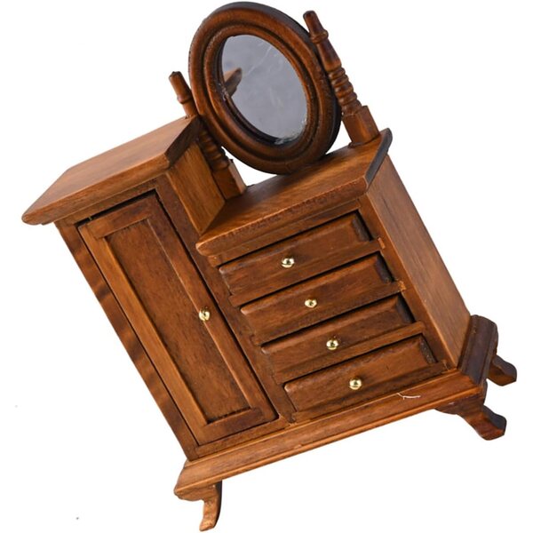 Vintage Miniatur toeletta 1:16 in Legno con Cassetti Funzionali per case delle bambole