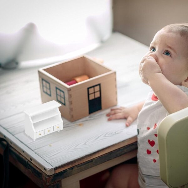 1:12 Miniatur-Badezimmerschrank aus Holz mit funktionierenden Schubladen für Puppenhäuser