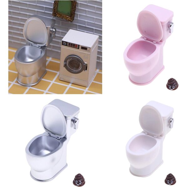 Vintage Toiletten-Miniaturmodell für Puppenhäuser 1:12 – realistisches Zubehör