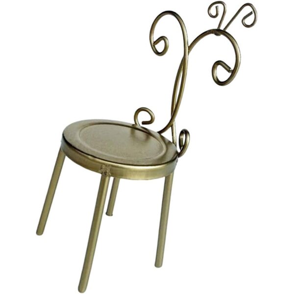 Miniatur sedia in metallo 1:12 per case delle bambole, design antico elegante