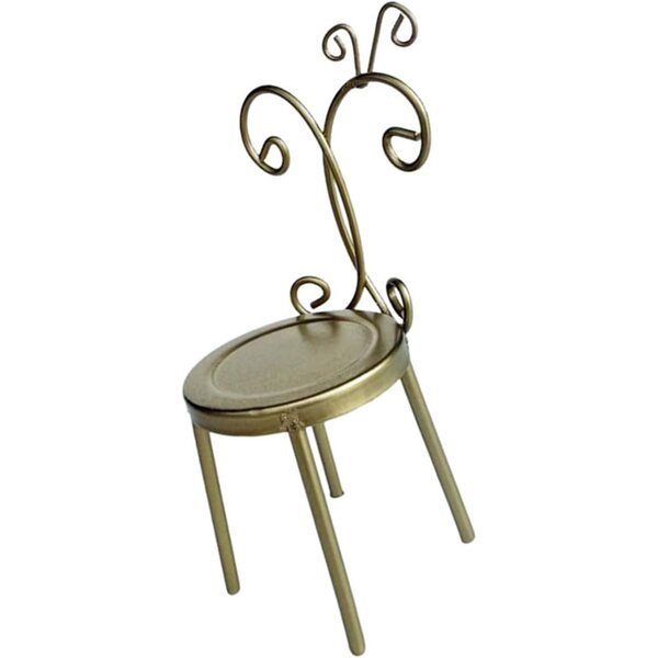 Miniatur sedia in metallo 1:12 per case delle bambole, design antico elegante