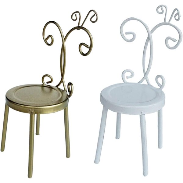 Miniatur sedia in metallo 1:12 per case delle bambole, design antico elegante