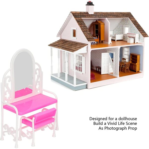 Generic Comò miniatura con specchio per casa delle bambole, fai-da-te e decorazione