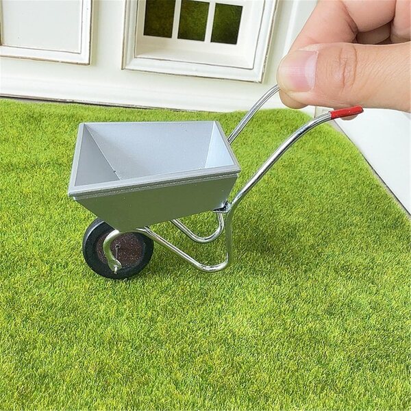Miniatur-Gartenwagen aus Eisen im Maßstab 1:12 für Puppenhaus- und Landschaftsbauzubehör