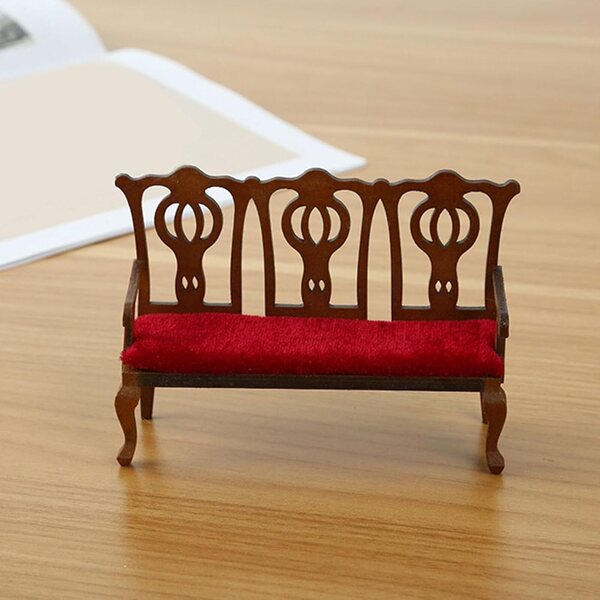 Miniatura Sedia Divanetto in Legno per Case delle Bambole 1:12 - Eleganza e Stile