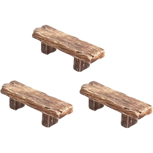 Set 3 Miniature panchine retrò per giardini fatati e decorazioni bonsai