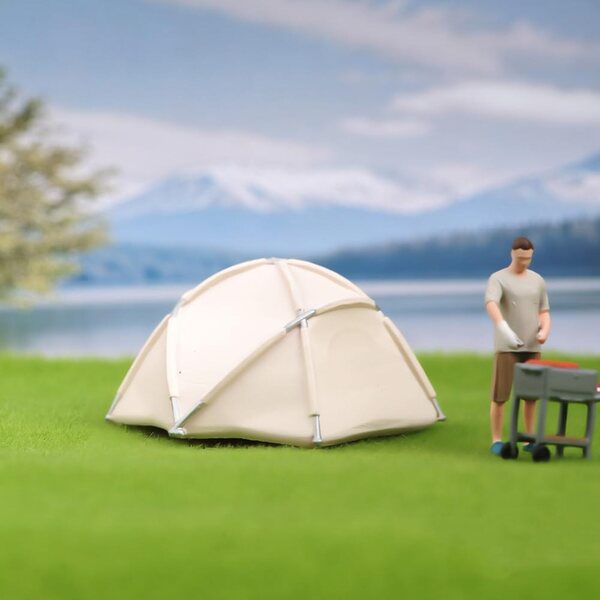 AMITD 1/18 Miniatur-Campingzelt für modernes Puppenhaus-Zubehör
