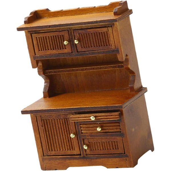 Miniatur-Sideboard aus Holz 1:16 für Puppenhäuser, elegante dekorative Möbel
