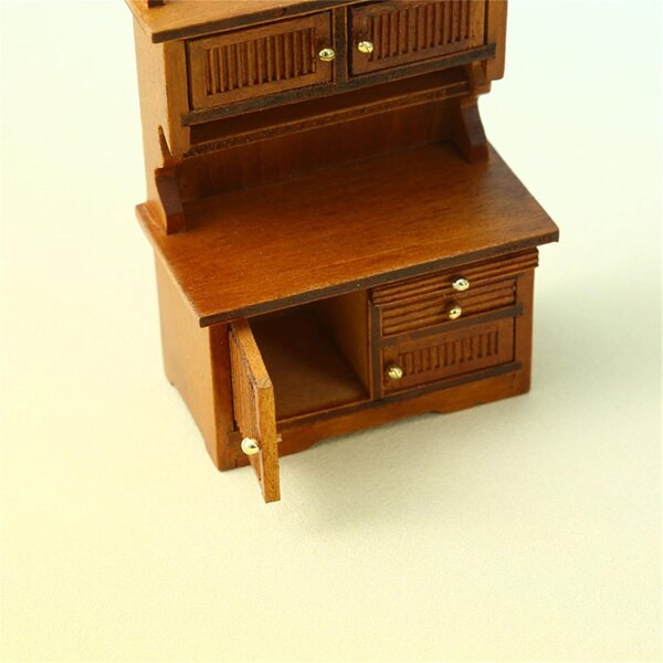Miniatur-Sideboard aus Holz 1:16 für Puppenhäuser, elegante dekorative Möbel