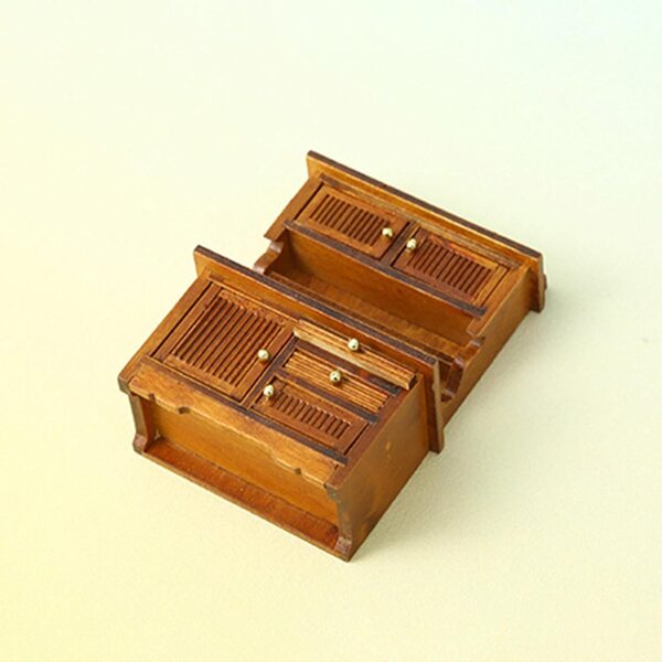 Miniatur-Sideboard aus Holz 1:16 für Puppenhäuser, elegante dekorative Möbel