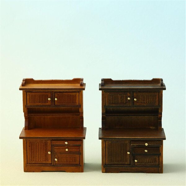 Miniatur-Sideboard aus Holz 1:16 für Puppenhäuser, elegante dekorative Möbel