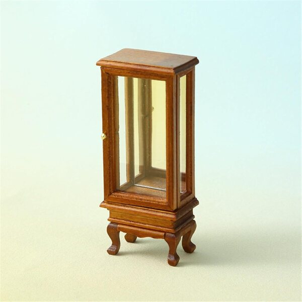 Miniatur-Holzvitrine 1:12 für Puppenhäuser mit Glastür