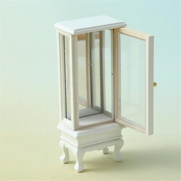 Miniatur-Holzvitrine 1:12 für Puppenhäuser mit Glastür