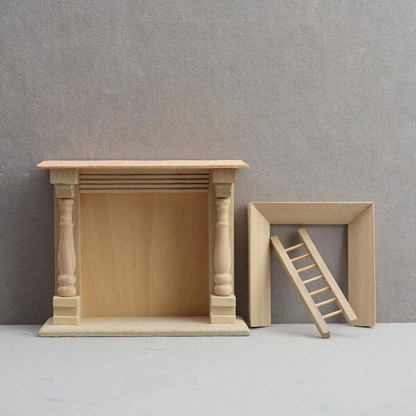 Miniatur-Holzkamin für Puppenhäuser im Maßstab 1:12 – realistische Dekoration