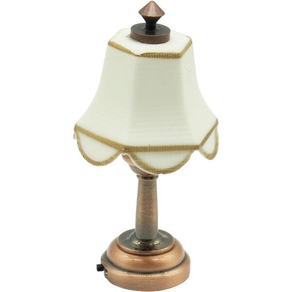 Miniatur-Tischlampe 1:12 für Puppenhäuser mit Retro-Design und LED