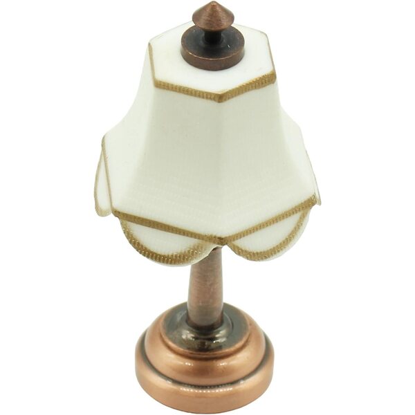 Miniatur-Tischlampe 1:12 für Puppenhäuser mit Retro-Design und LED