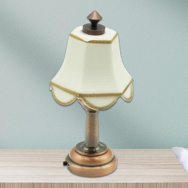 Miniatur-Tischlampe 1:12 für Puppenhäuser mit Retro-Design und LED